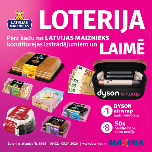 Kūkas, tortes, ruletes! loterija Maxima veikalos