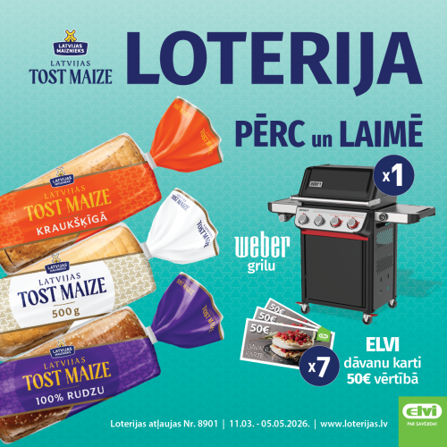 Latvijas Tost Maize loterija Elvi veikalos