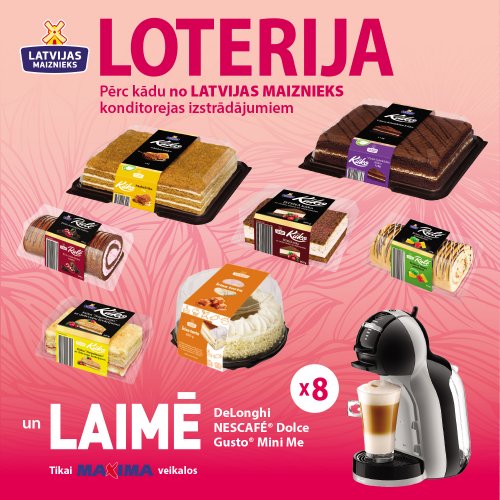 KŪKAS, TORTES, RULETES! LOTERIJA MAXIMA VEIKALOS 27.08.-21.10.24.