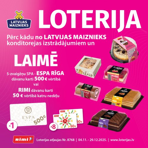 Cakes, Tortes, Rolls! Lottery in Rimi stores.