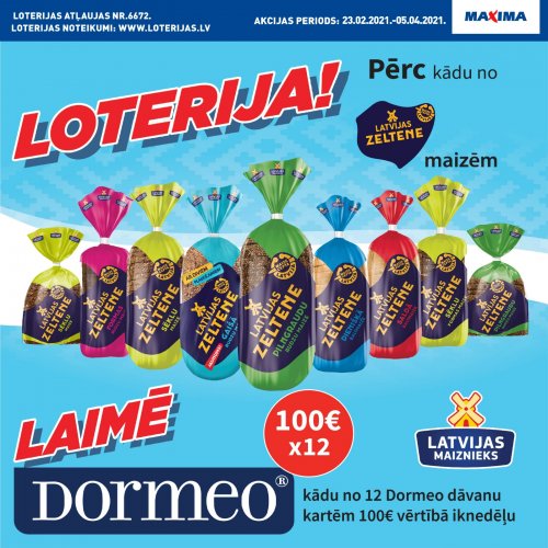 ZELTENE BREAD LOTTERY IN MAXIMA STORES
