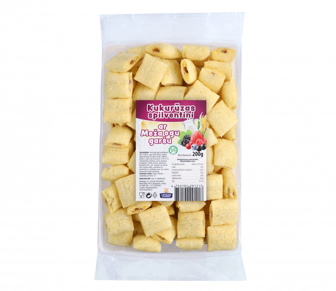 Corn pads with wild berry flavor