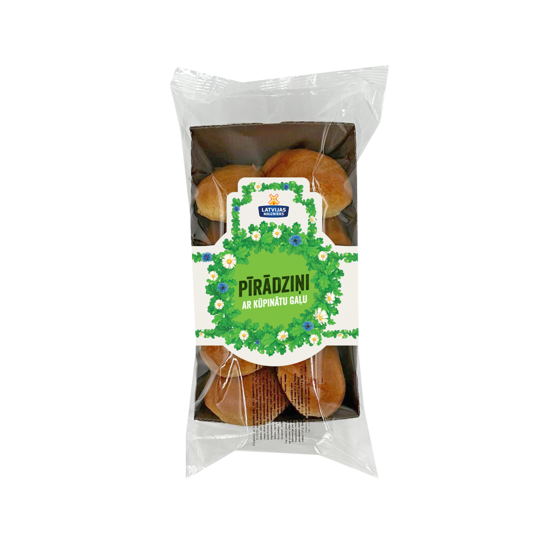 Buns with smoked meat filling in the box