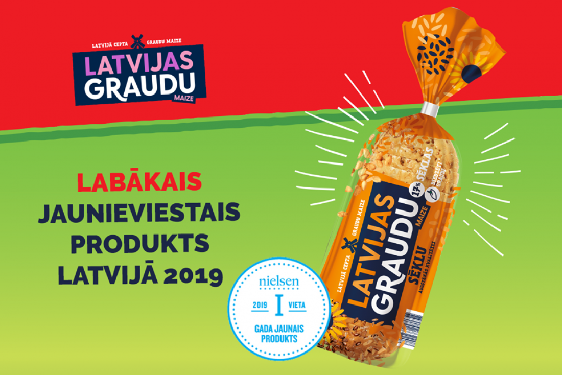 Par Latvijas labāko jauno produktu 2019. gadā atzīta “Latvijas Graudu” maize ar sēklām