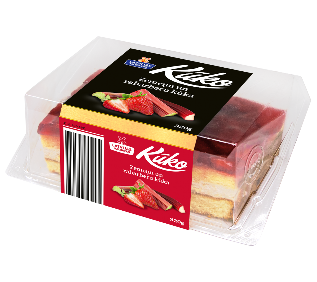 Strawberry and rhubarb cake KŪKO