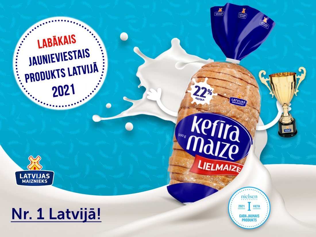 “LIELMAIZE” KEFIR BREAD RECOGNIZED AS THE BEST NEWLY INTRODUCED PRODUCT IN LATVIA IN 2021