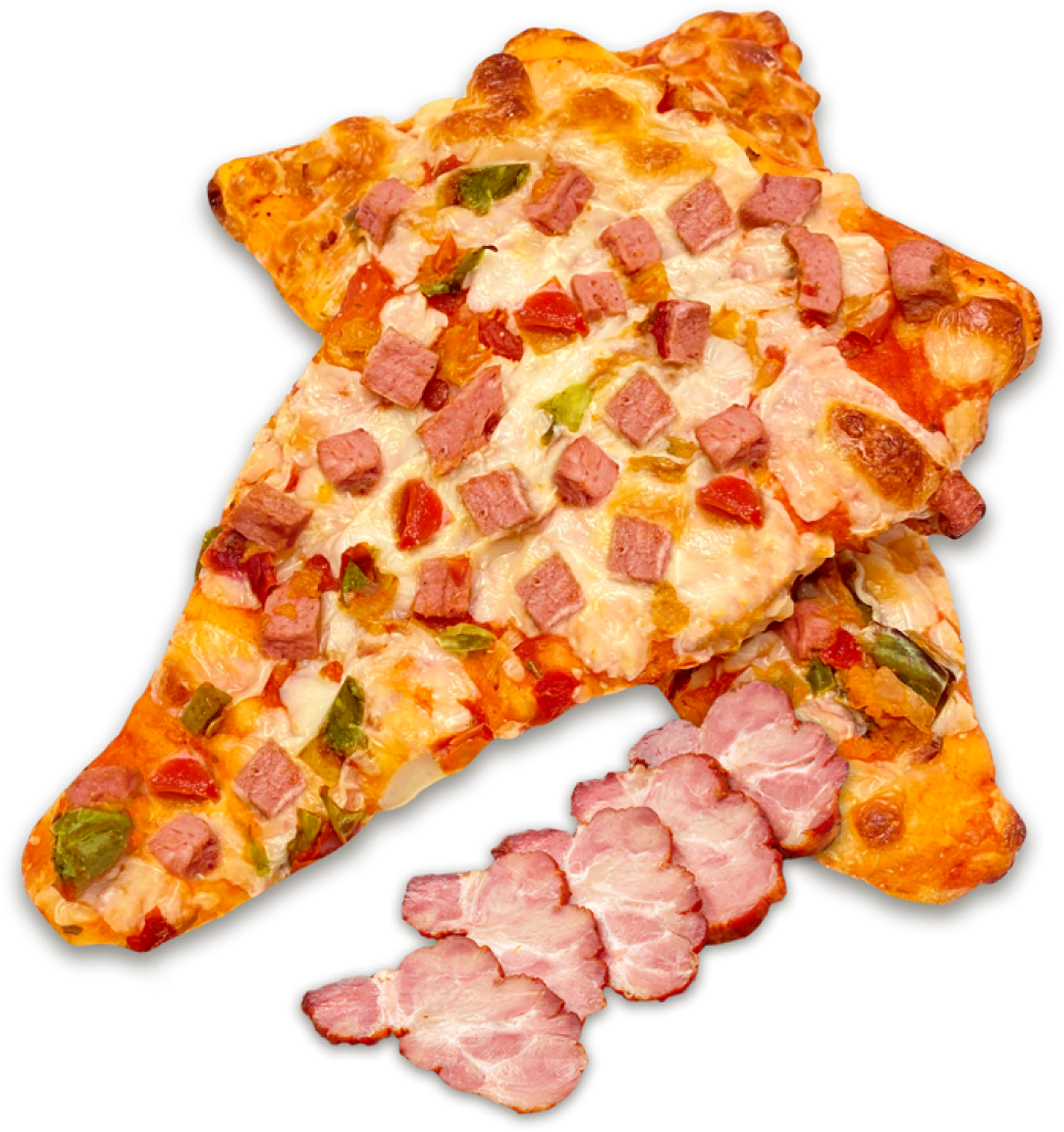 Pizza with Ham and Bell Pepper