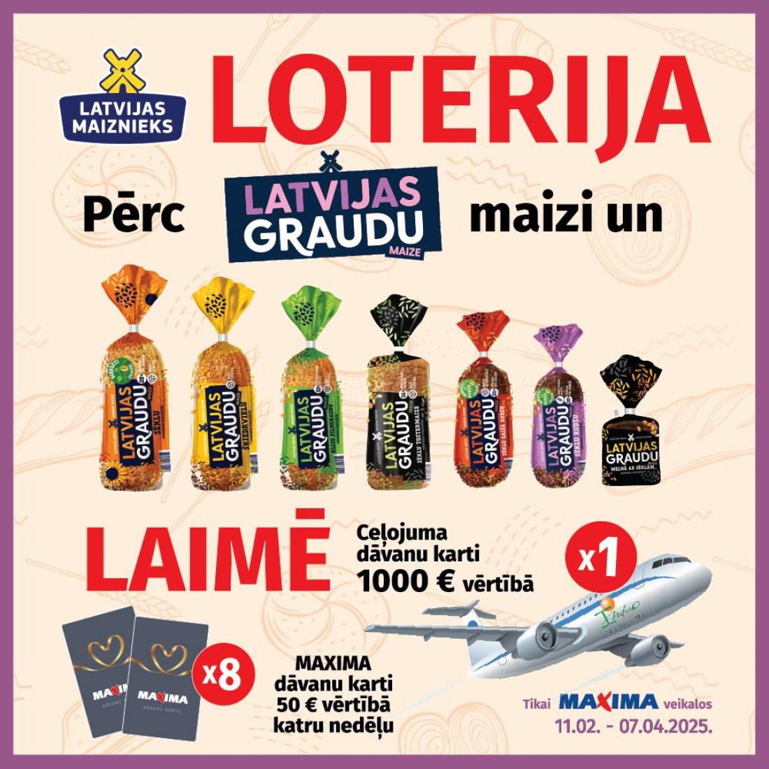 Latvijas Graudu bread lottery in Maxima stores