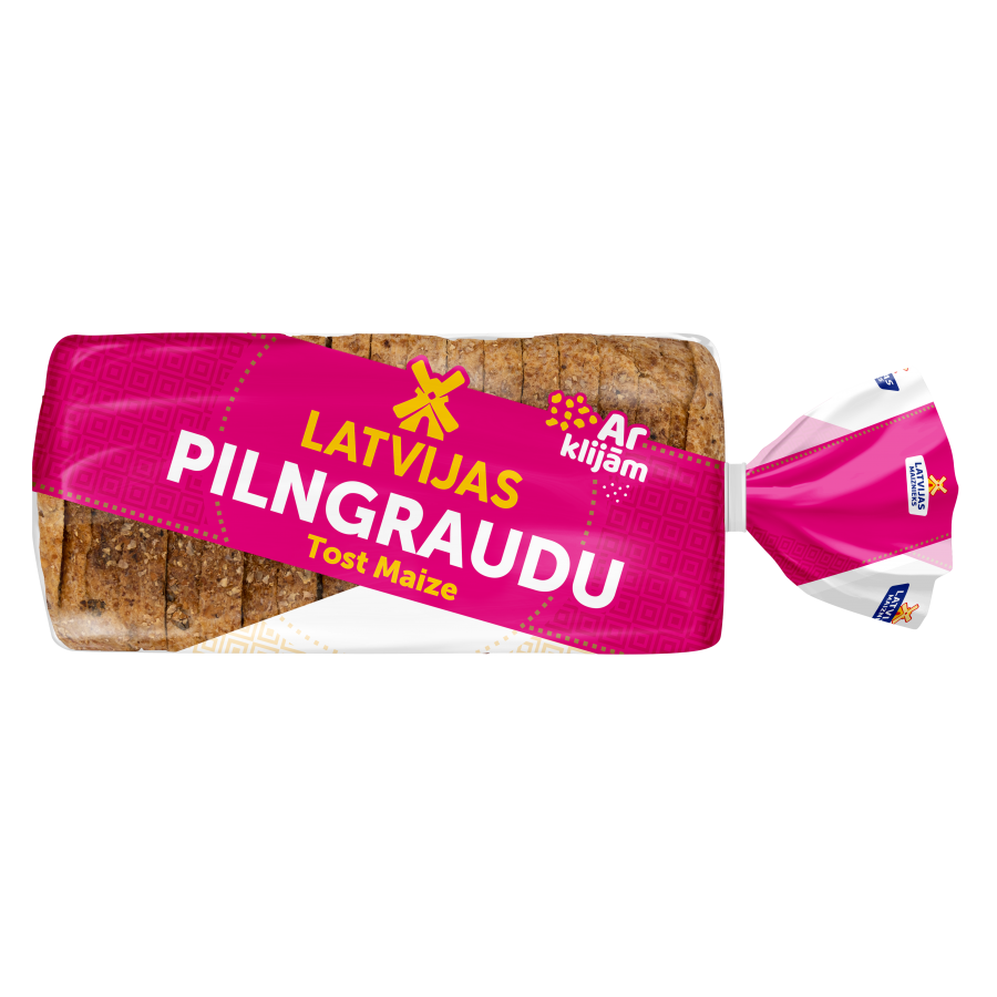 Pilngraudu tostermaize ar klijām“Latvijas Tost Maize” 