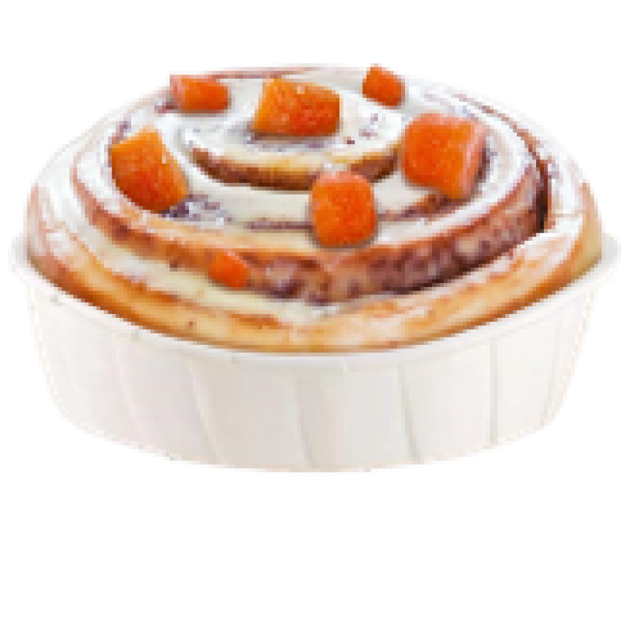 Cinnabon maizīte ar aprikozēm baltajā glazūrā